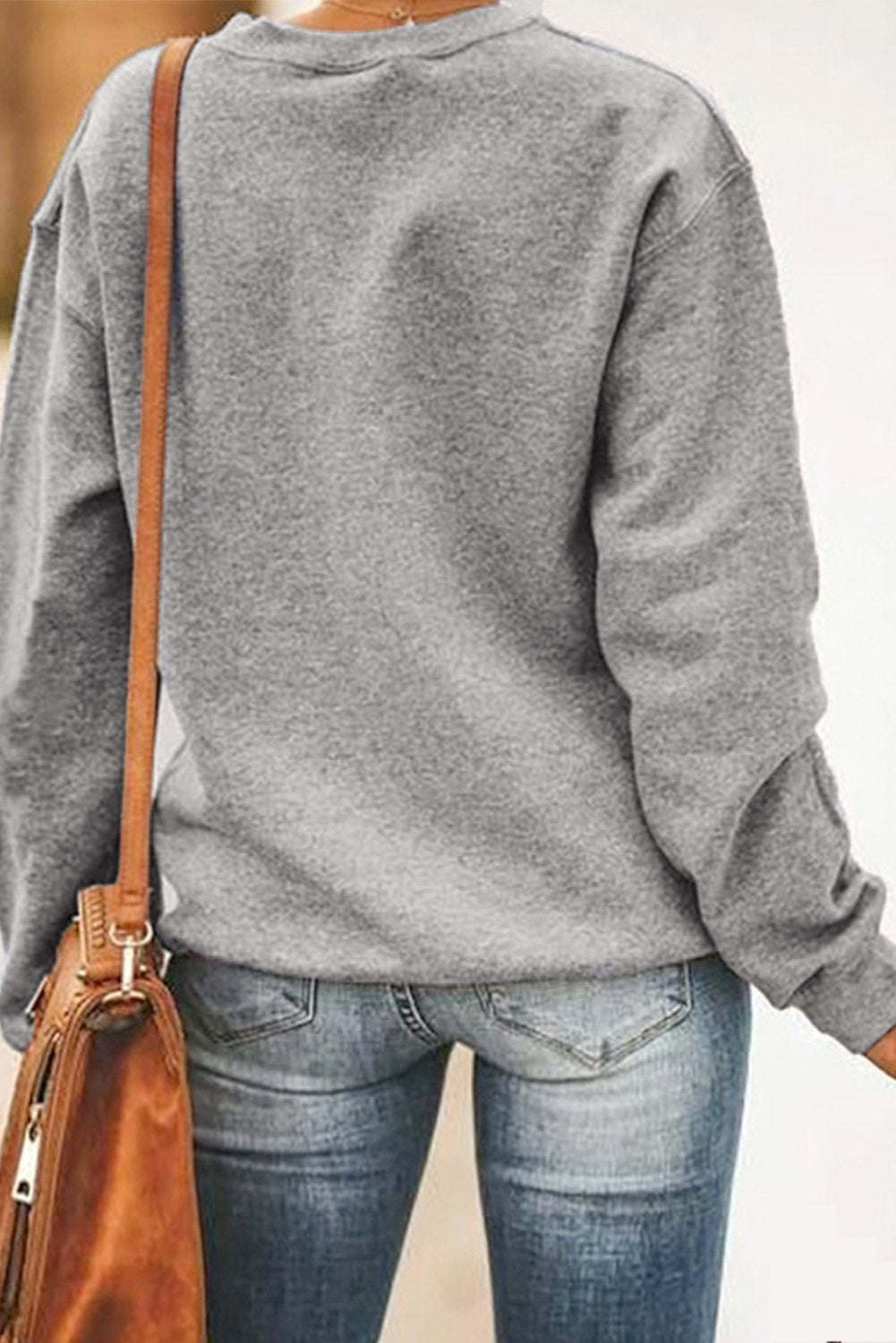 UNDERSTAND ME THAT WILL BE FUN Letters Print Gray Sweatshirt